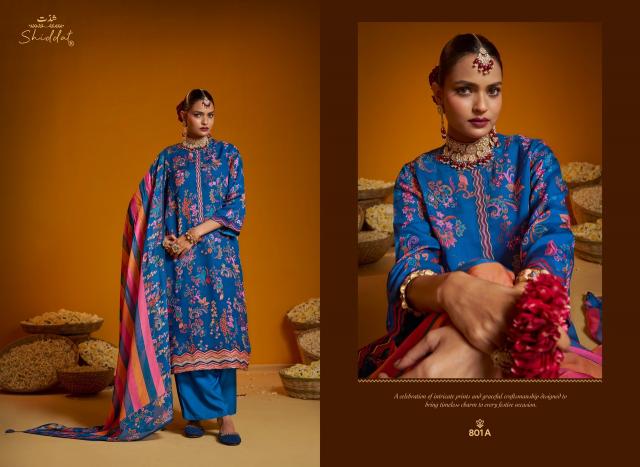 Shiddat bell rose 801 crepe dress material wholesale